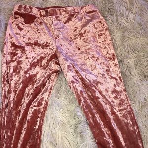 Pink Velvet Leggings